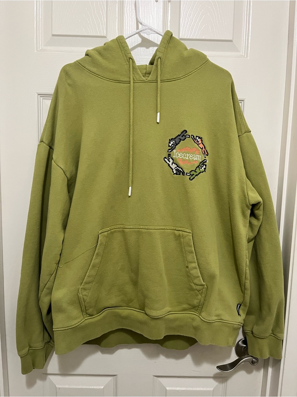 Icecream Olive Green Crewneck Pullover Hoodie for Men